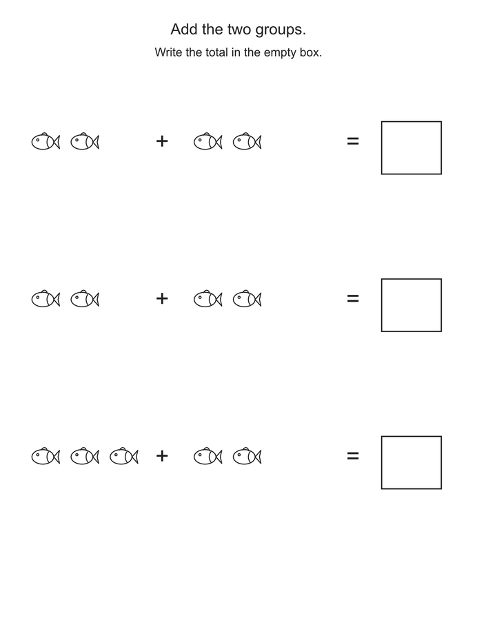 Add fish within five printable activity preview