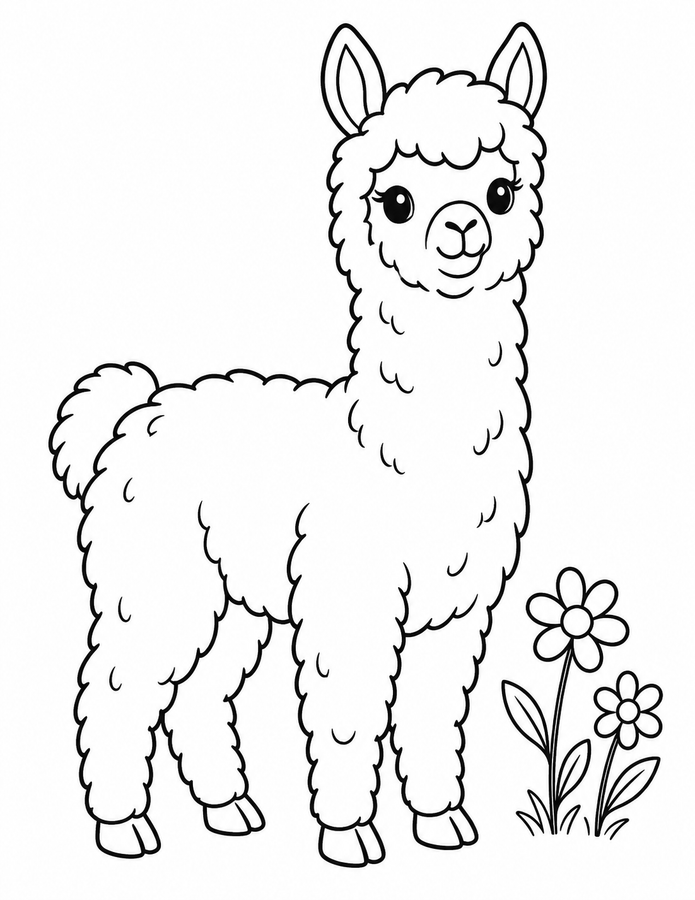 Alpaca in the Meadow printable activity preview
