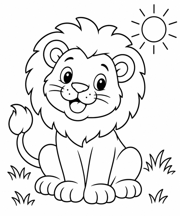Friendly lion printable activity preview