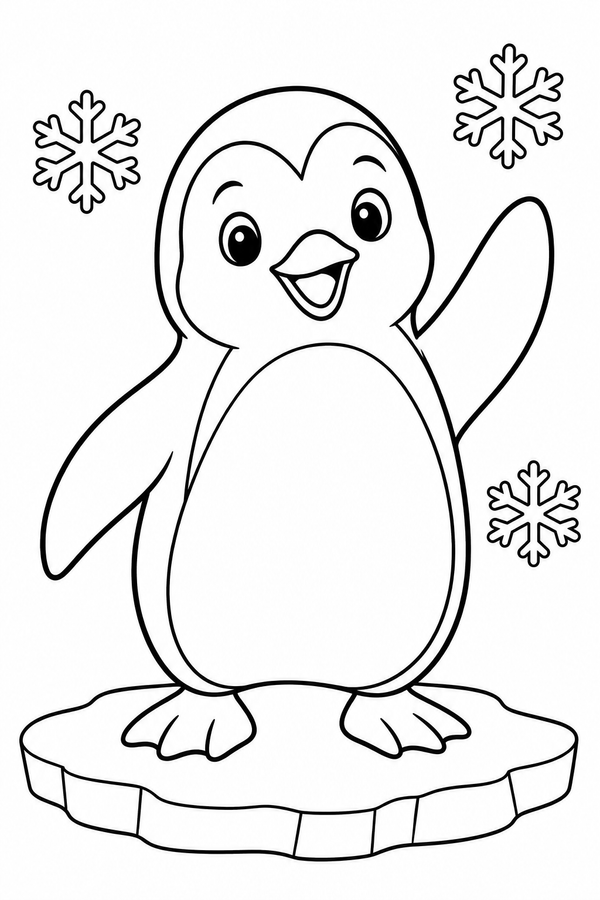 Snowy penguin printable activity preview