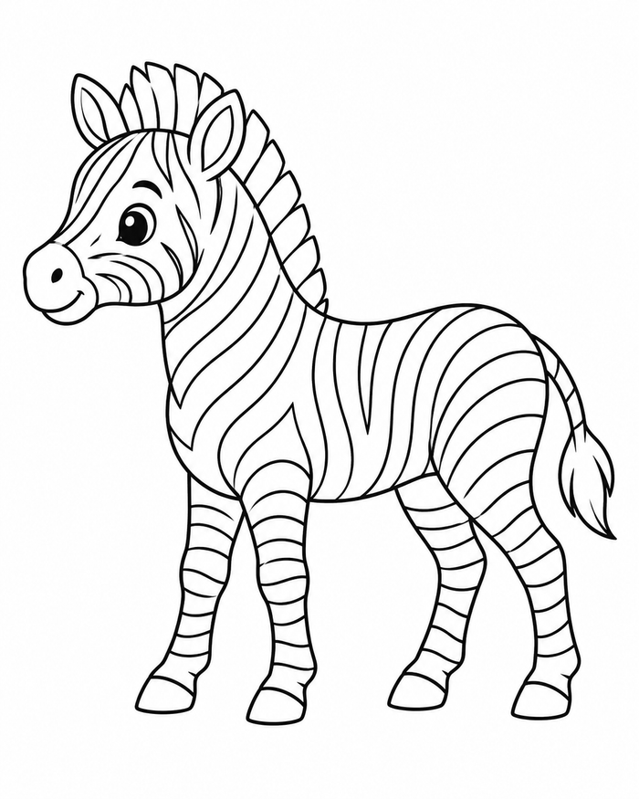 Baby zebra coloring preview