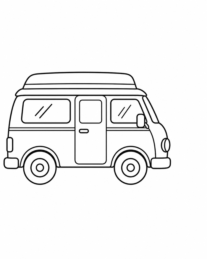 Camper van holiday coloring preview