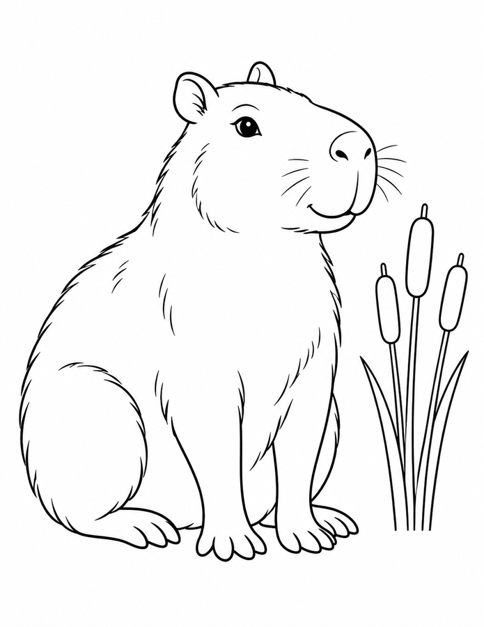 Capybara by the Pond printable activity preview