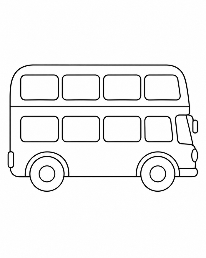 Double-decker bus coloring preview