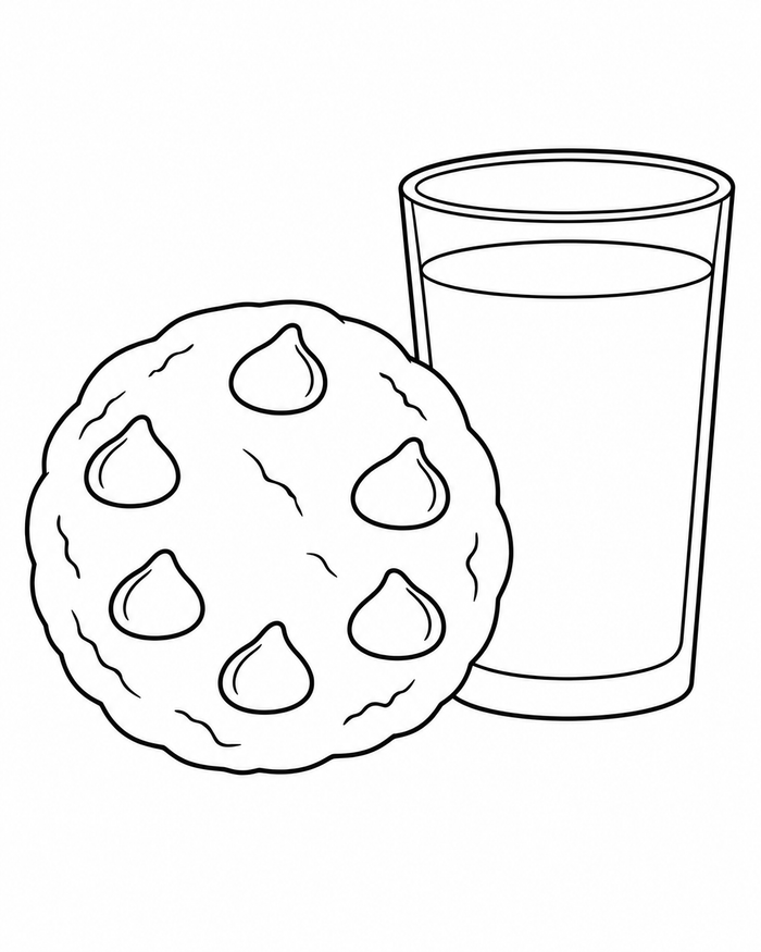 Cookie and milk coloring preview