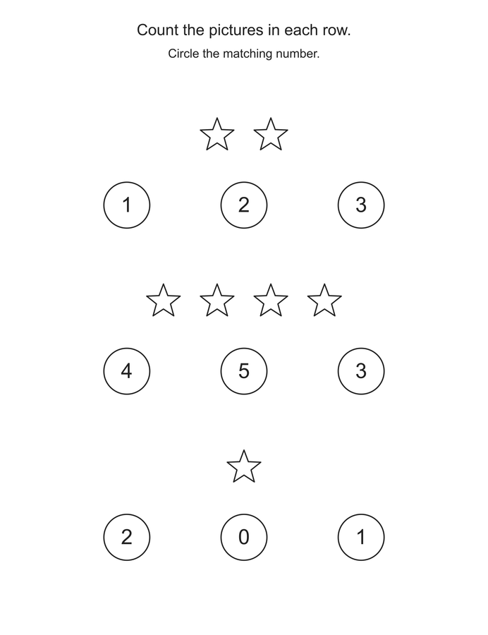 Count and circle stars printable activity preview