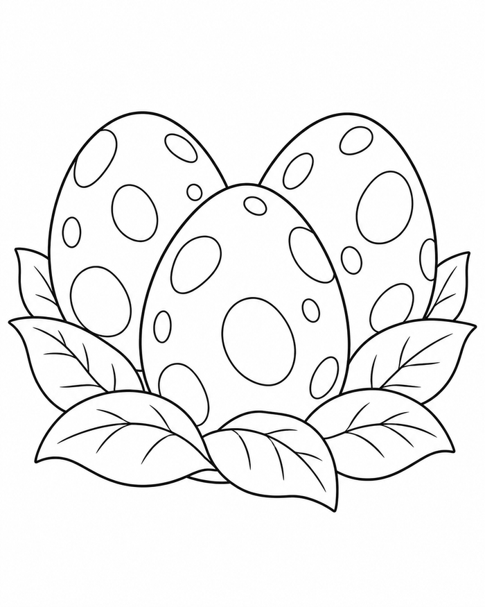 Dinosaur egg nest coloring preview