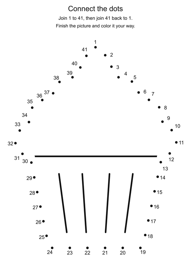 Birthday cupcake: connect 41 dots printable activity preview