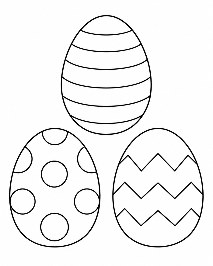 Three Easter eggs coloring preview