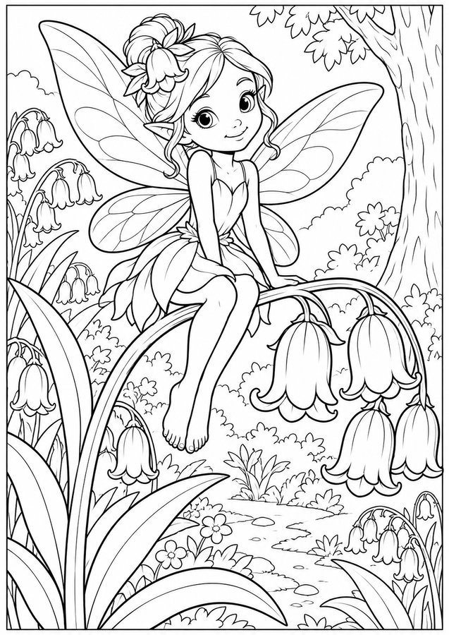 Fairy among the bluebells printable activity preview