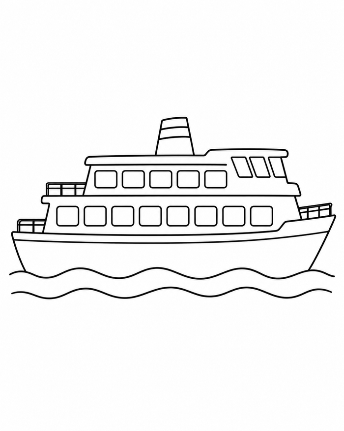 Ferry boat coloring preview