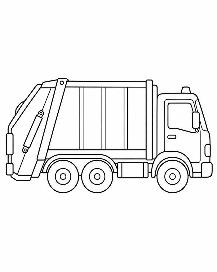 Garbage collection truck coloring preview