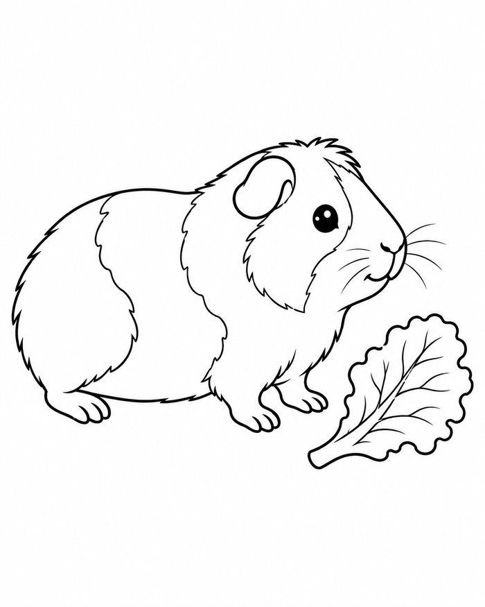 Guinea pig snack coloring preview