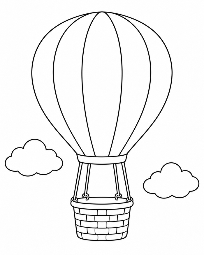 Hot air balloon coloring preview