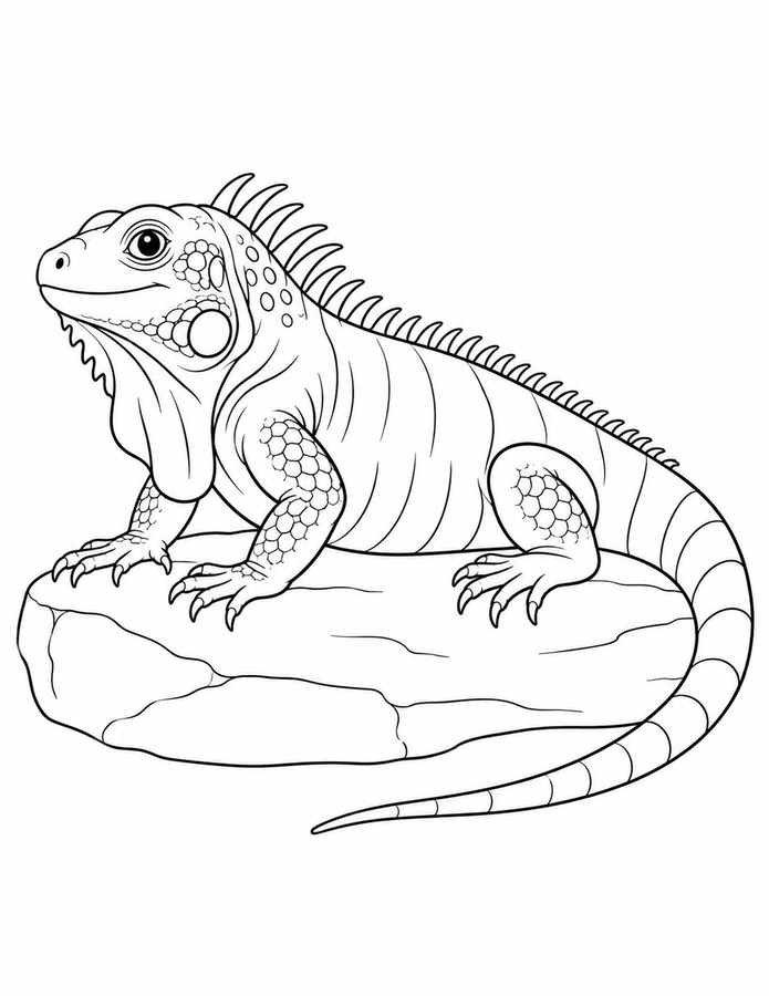 Iguana on a Rock printable activity preview