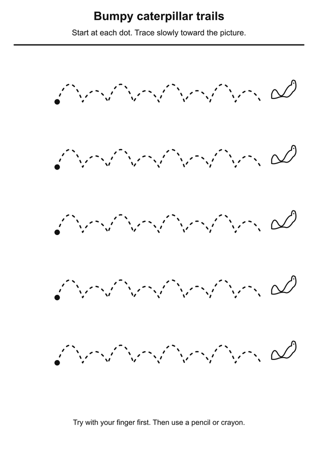 Bumpy caterpillar trails printable activity preview