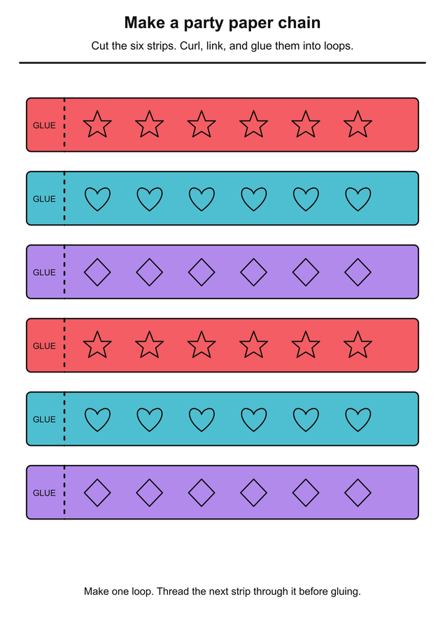 Celebration paper chain printable activity preview
