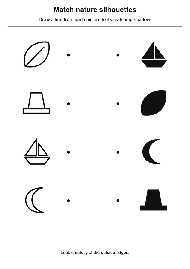 Match nature silhouettes printable activity preview