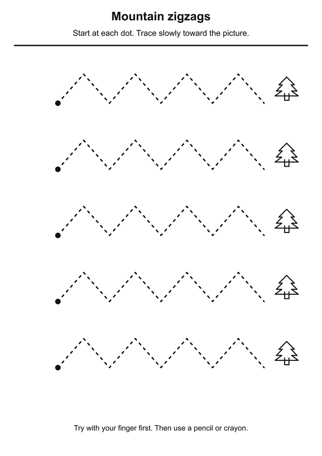 Mountain zigzags printable activity preview