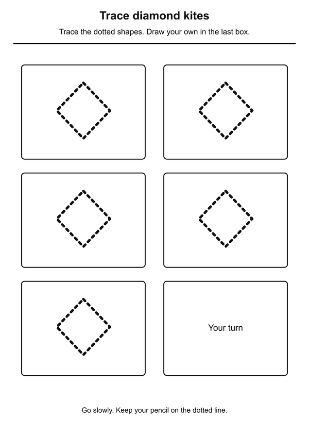 Trace diamond kites printable activity preview