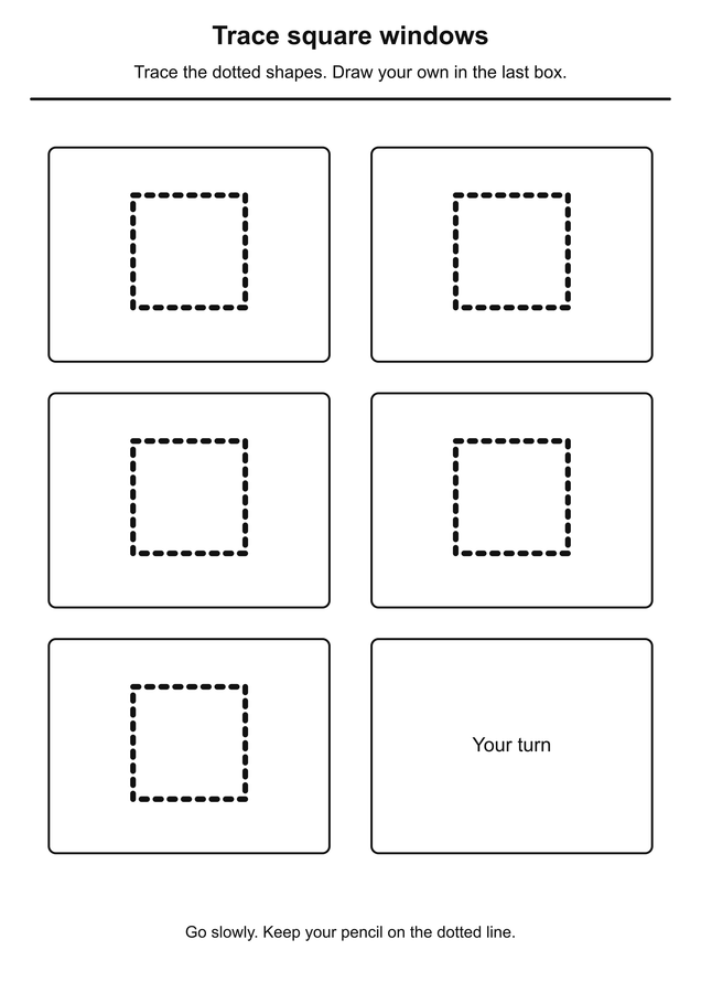 Trace square windows printable activity preview