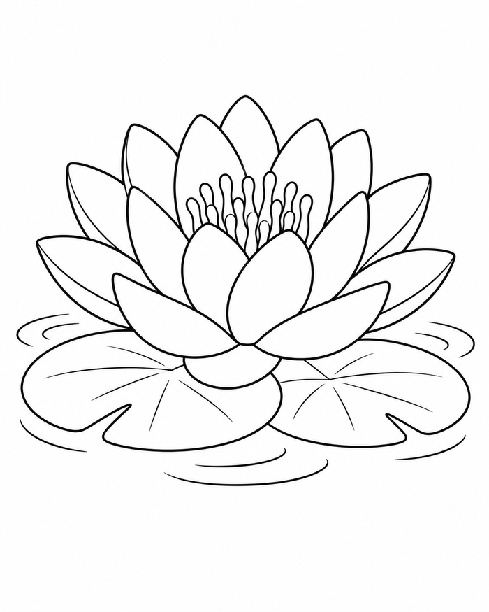 Water lily blossom coloring preview