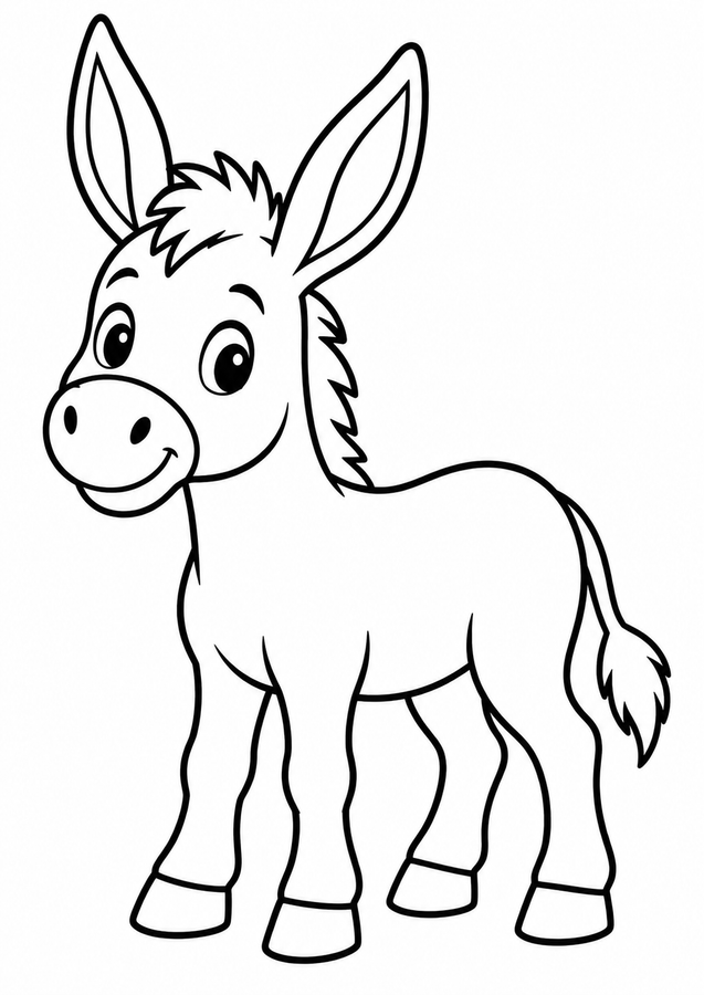 Little donkey with long ears printable activity preview