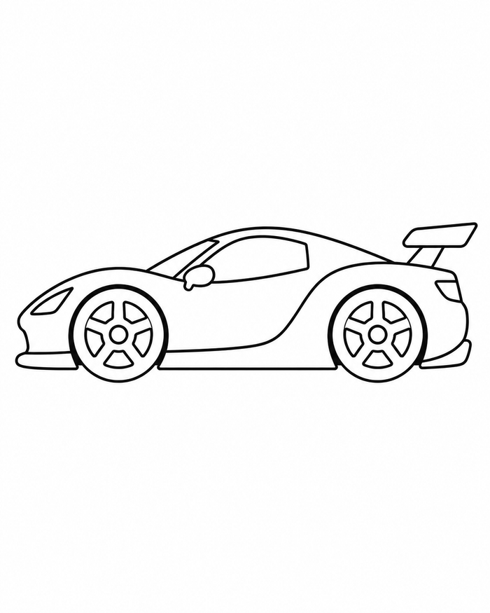 Little racing car coloring preview
