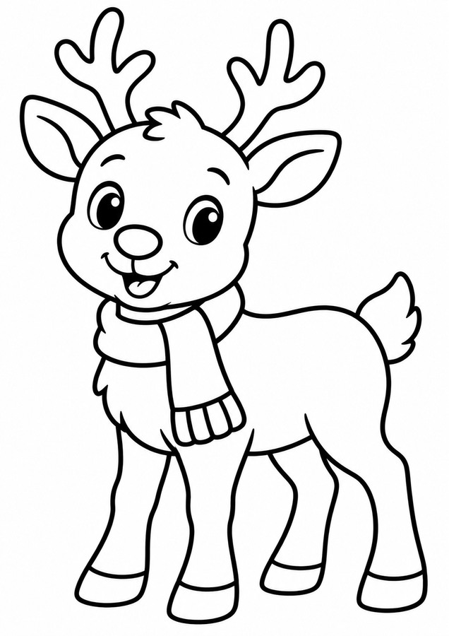 Little reindeer with a scarf printable activity preview