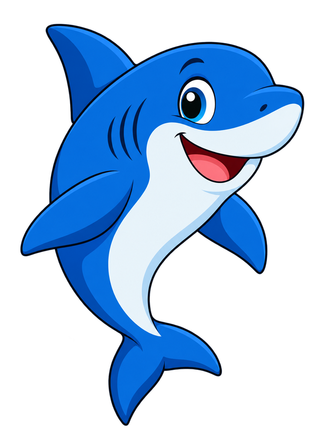 Little shark stick puppet printable activity preview