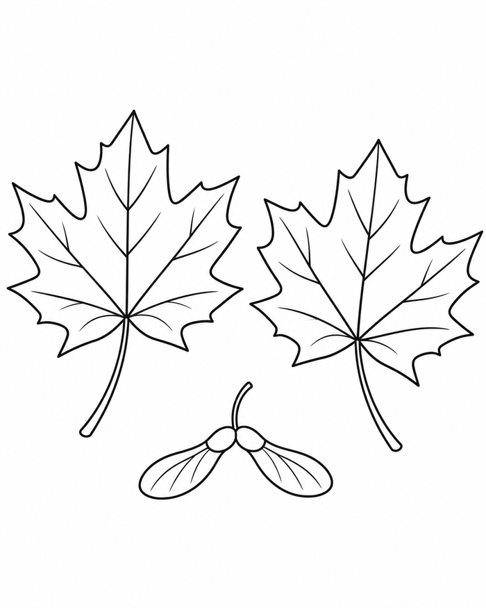 Maple leaves coloring preview