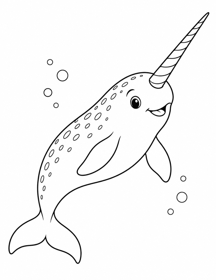 Narwhal in the Sea printable activity preview