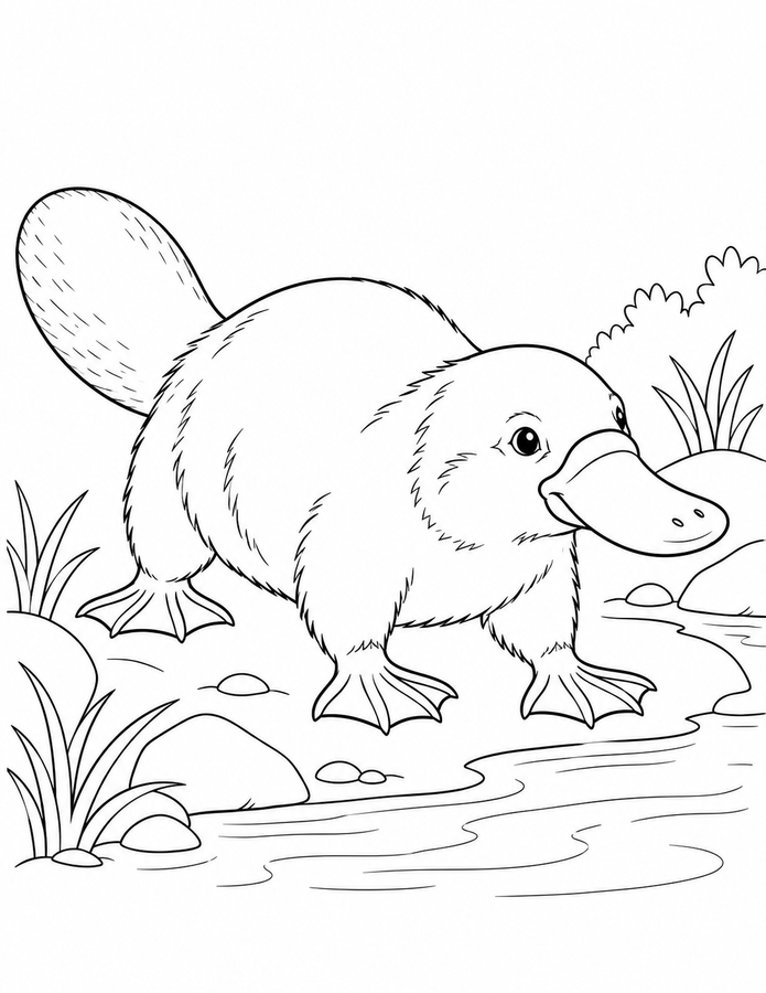 Platypus at the Creek printable activity preview