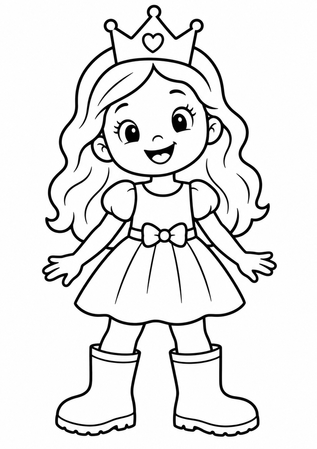 Princess in rain boots printable activity preview