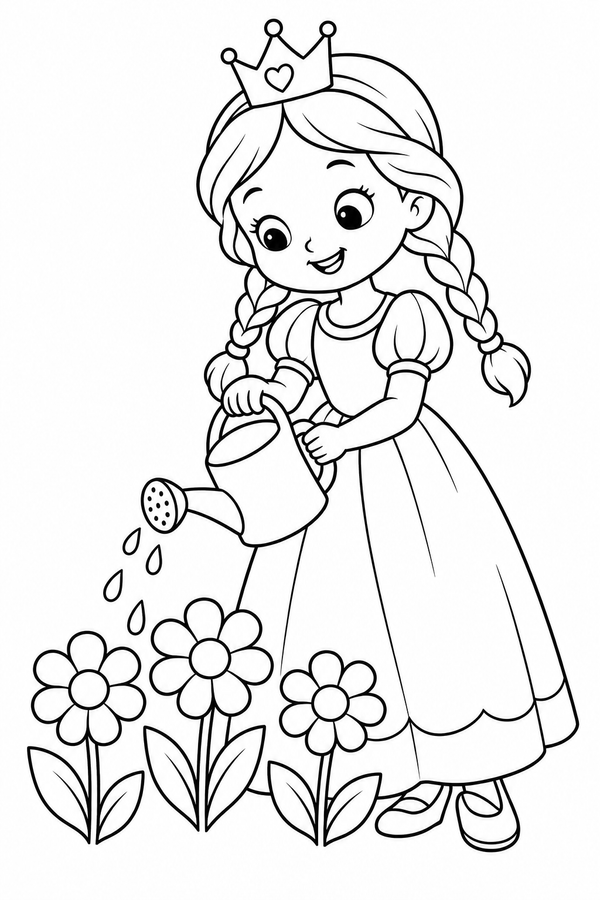 Princess in the flower garden printable activity preview