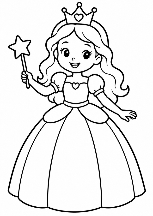 Princess with a star wand printable activity preview