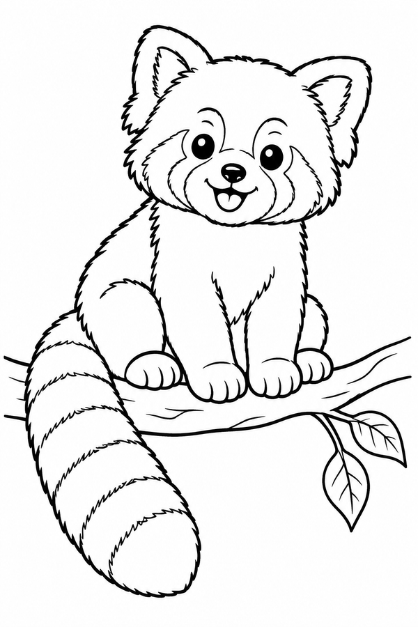 Red Panda on a Branch printable activity preview