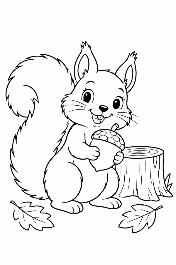 Squirrel and acorn printable activity preview