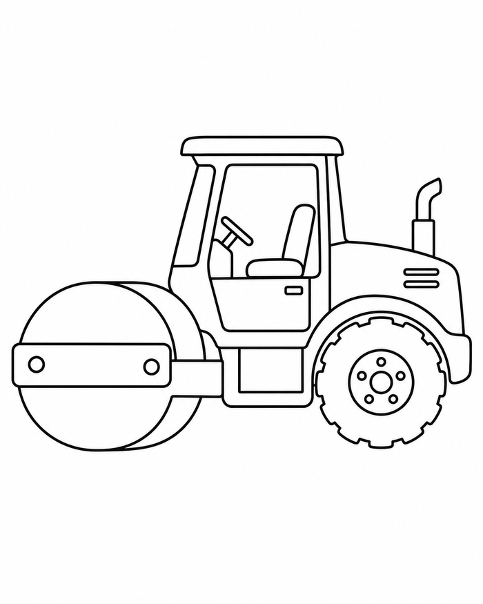 Road roller coloring preview