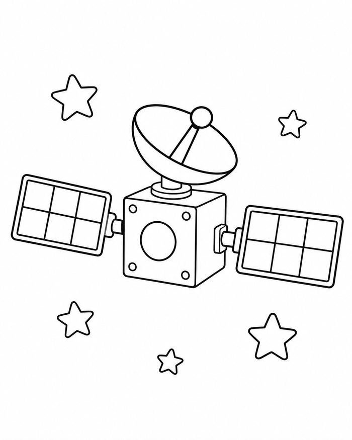 Satellite in orbit coloring preview