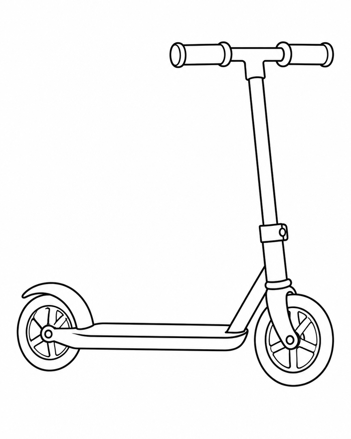 Kick scooter coloring preview