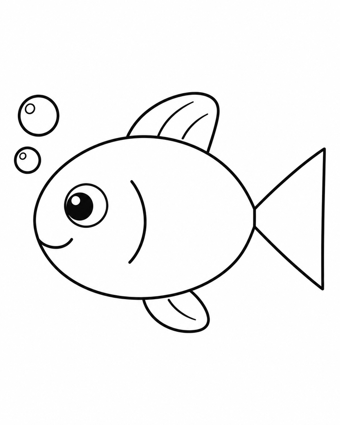 Simple shape fish coloring preview