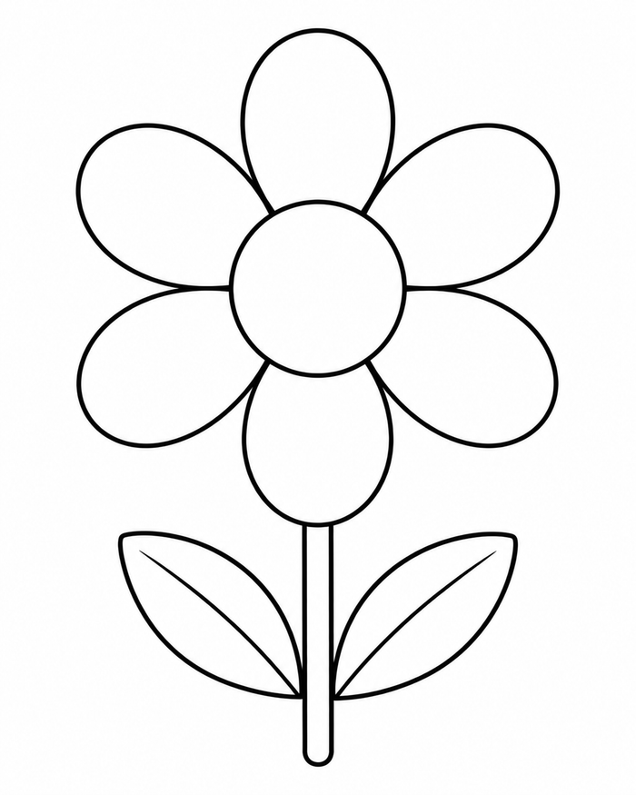 Simple shape flower coloring preview