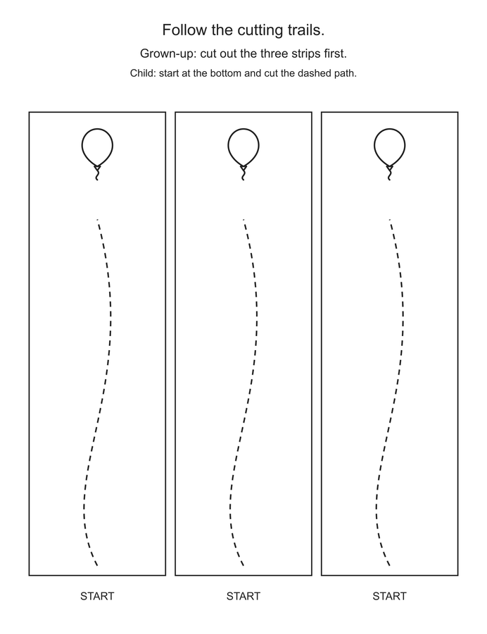 balloon strings cutting trails printable activity preview