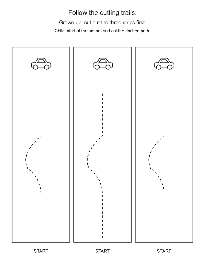 car roads cutting trails printable activity preview