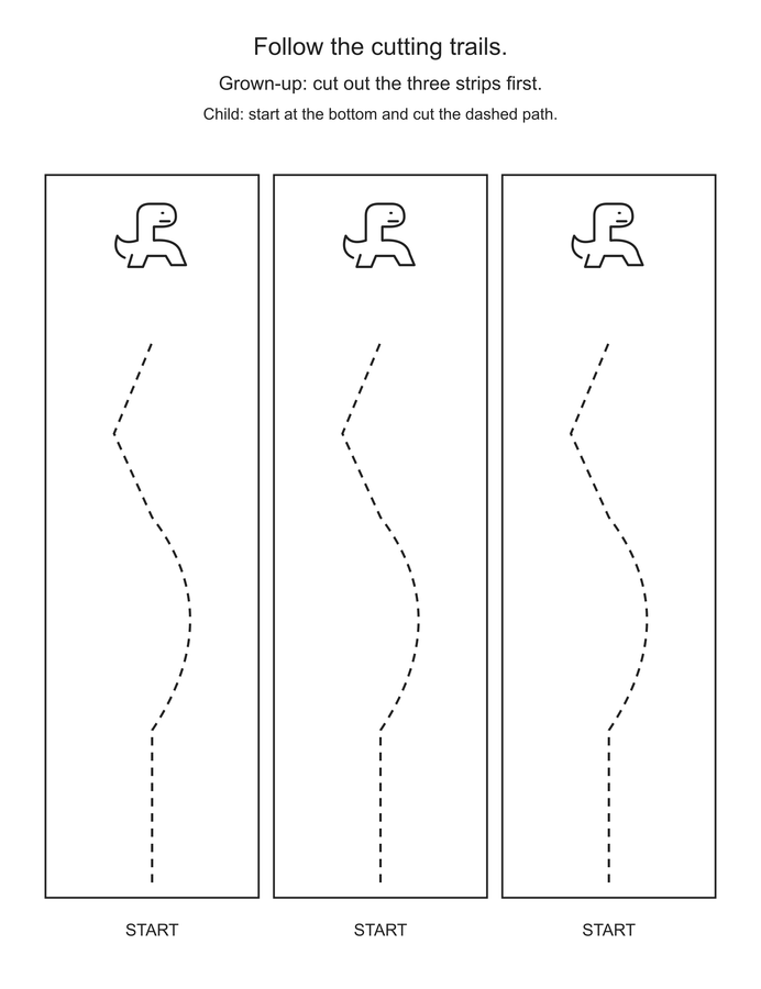 dinosaur tracks cutting trails printable activity preview