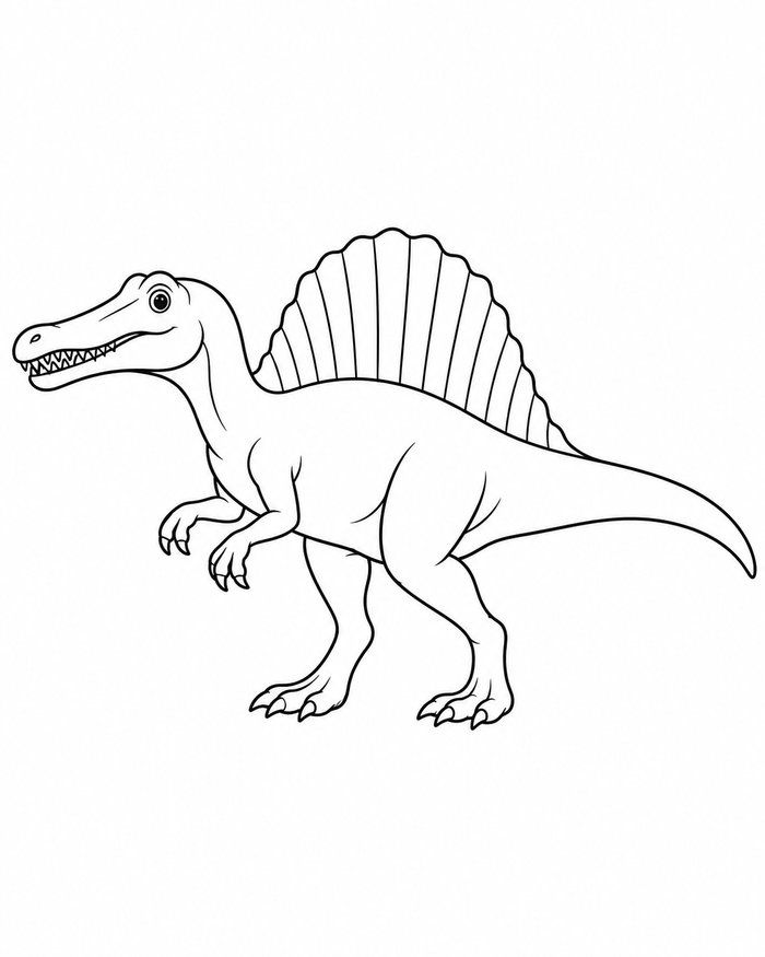 Spinosaurus by the river coloring preview