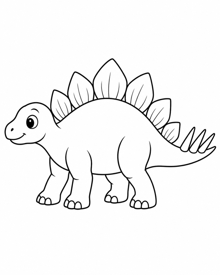 Baby stegosaurus coloring preview