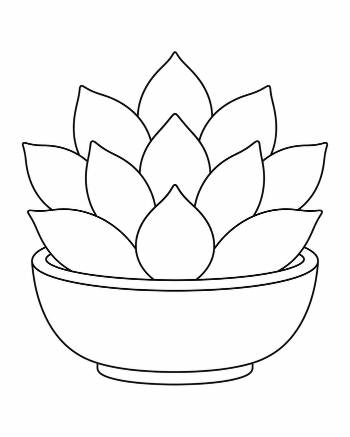 Succulent rosette coloring preview
