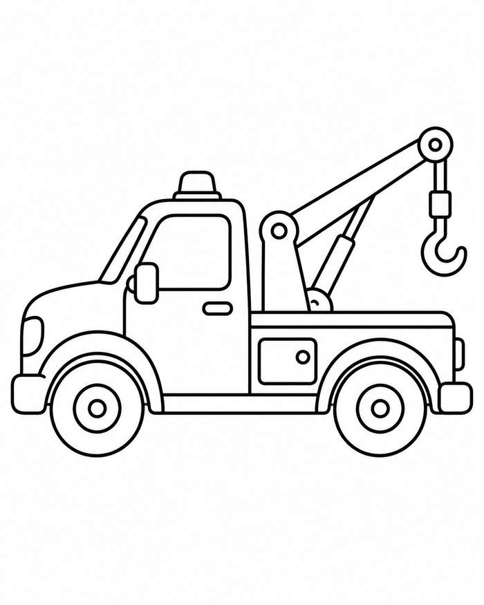 Tow truck helper coloring preview